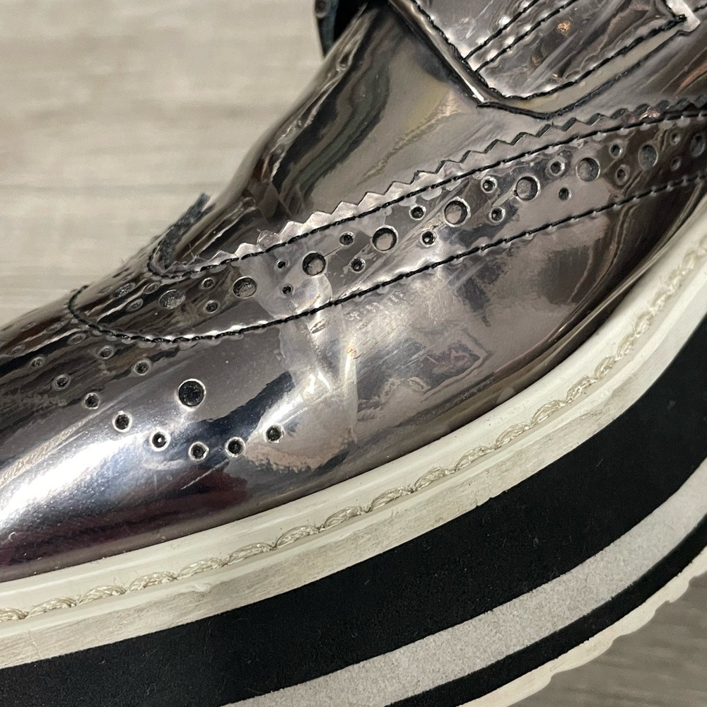 Prada Silver and Black Platform Shoes - Picture 6 of 11